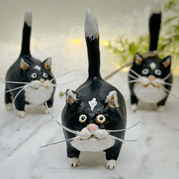 Håndlavet juletræsornament med kat