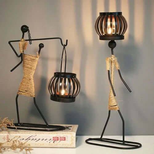 Retro Metal Lysestage Vintage | 24,5 cm