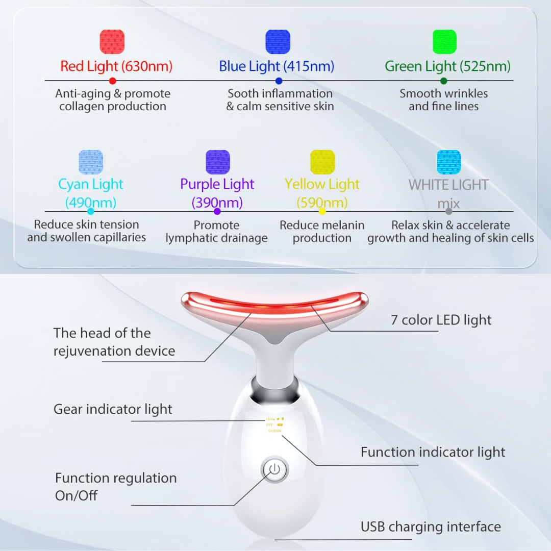 7 Farver LED Ansigtsmassager