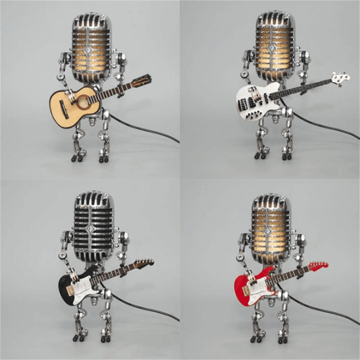Dæmpbar robot bordlampe med guitar