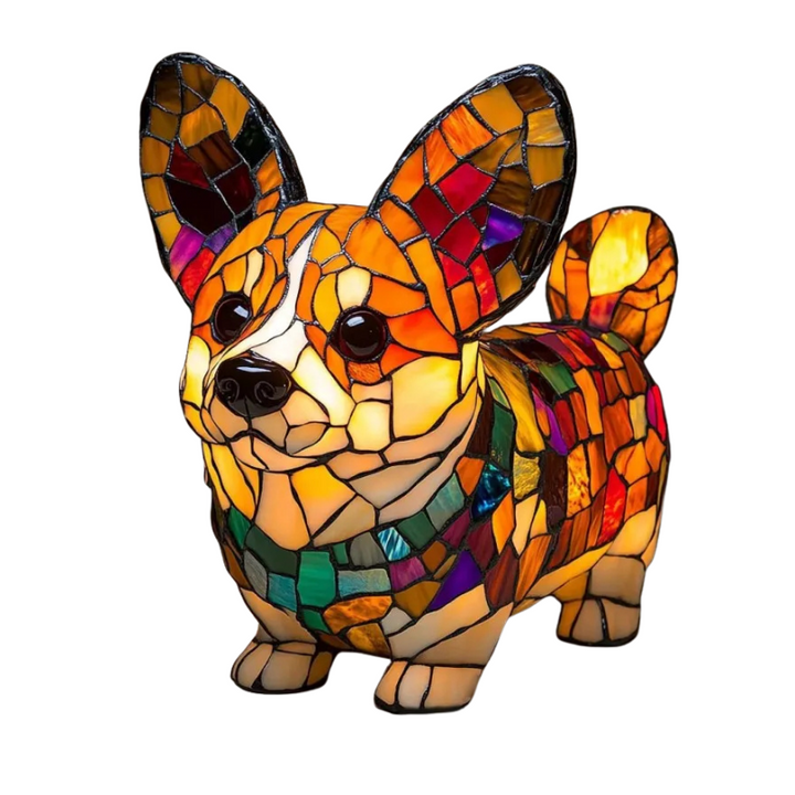 Charmerende Corgi LED-lampe til haven. Perfekt som udendørs belysning, skaber hyggelig stemning på altanen.