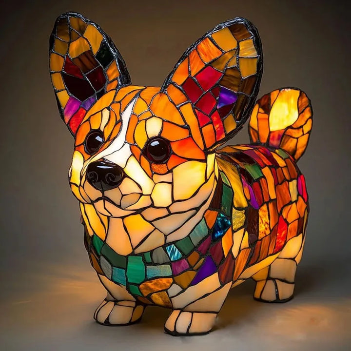 Unik Corgi LED-lampe, ideel gave til hundeelskere. Perfekt som udendørs dekorationslys på altan og i have.