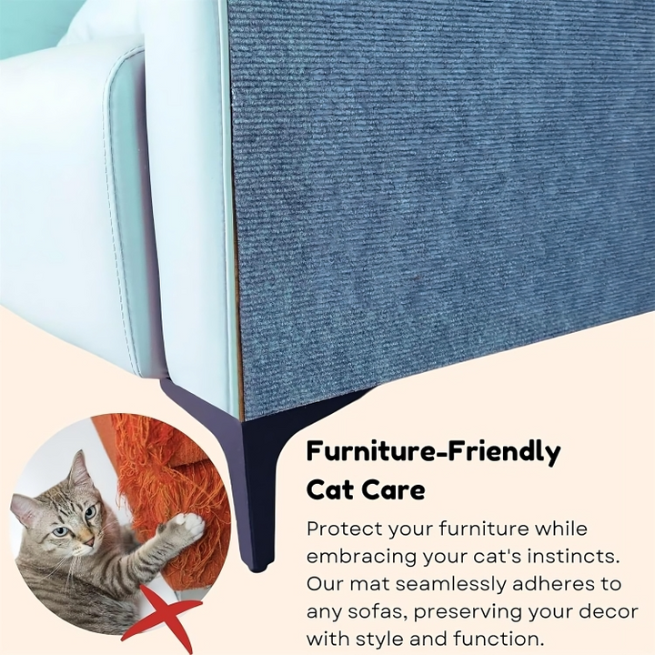 Selvklæbende kradsemåtte til katte på sofa eller stol. Beskytter effektivt mod kløer & kradseri. Transparent.