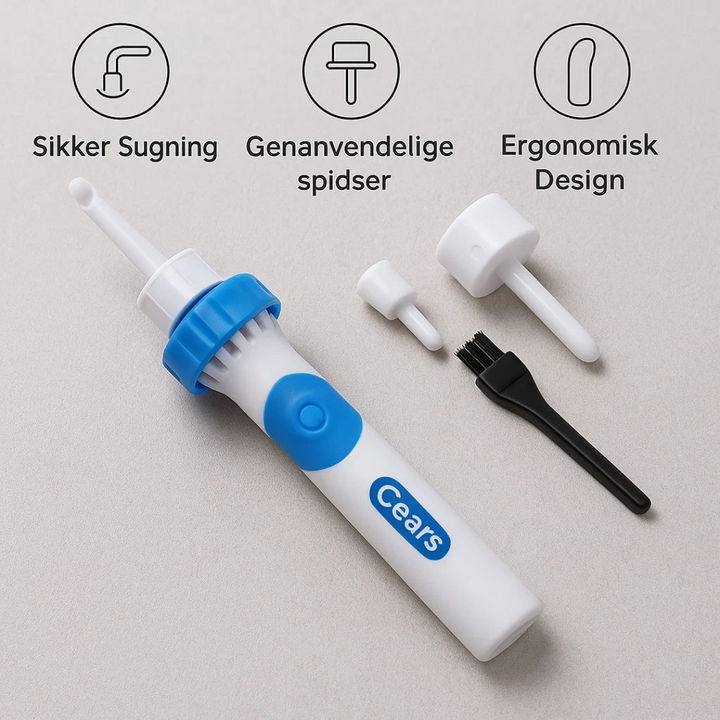 Effektiv ClearEar ørerenser med vakuumteknologi. Fjerner ørevoks skånsomt for bedre hørelse.