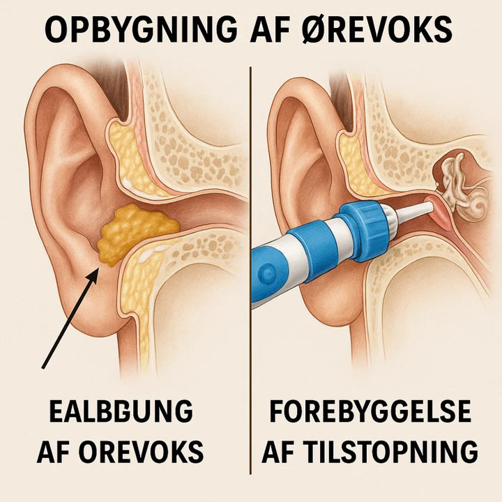 ClearEar øreplejesæt til personlig pleje. Nem og hurtig voksfjernelse i hjemmet dagligt.
