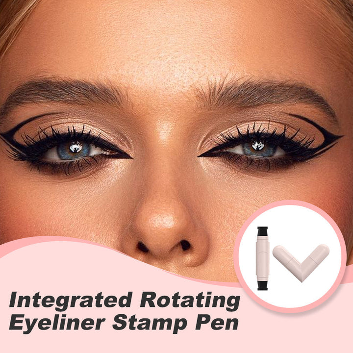 Model med perfekt sort vinge eyeliner, fremhæver øjnene med langtidsholdbar makeup.