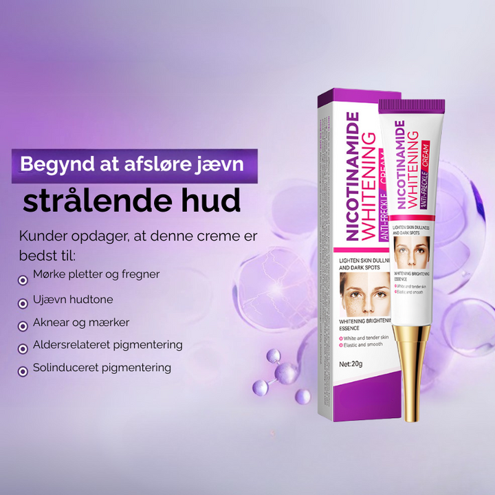 Unisex creme med Niacinamid. Reducerer ujævn hudtone & giver strålende glow til ansigt og krop.