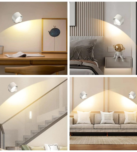 LED-væglampe med touch-funktion og fjernbetjening. Dæmpbar til indendørs belysning.