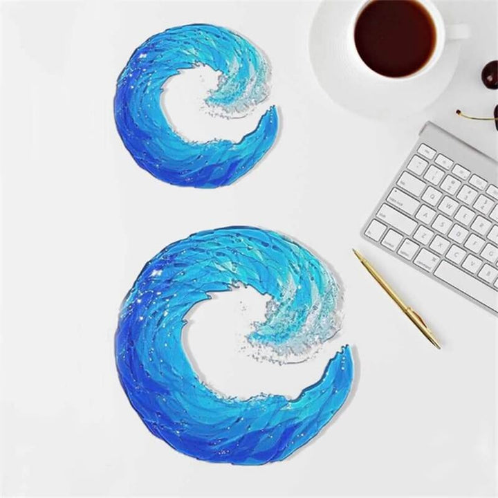 Unisex Glas Skulptur Oceanbølge Dekofigur