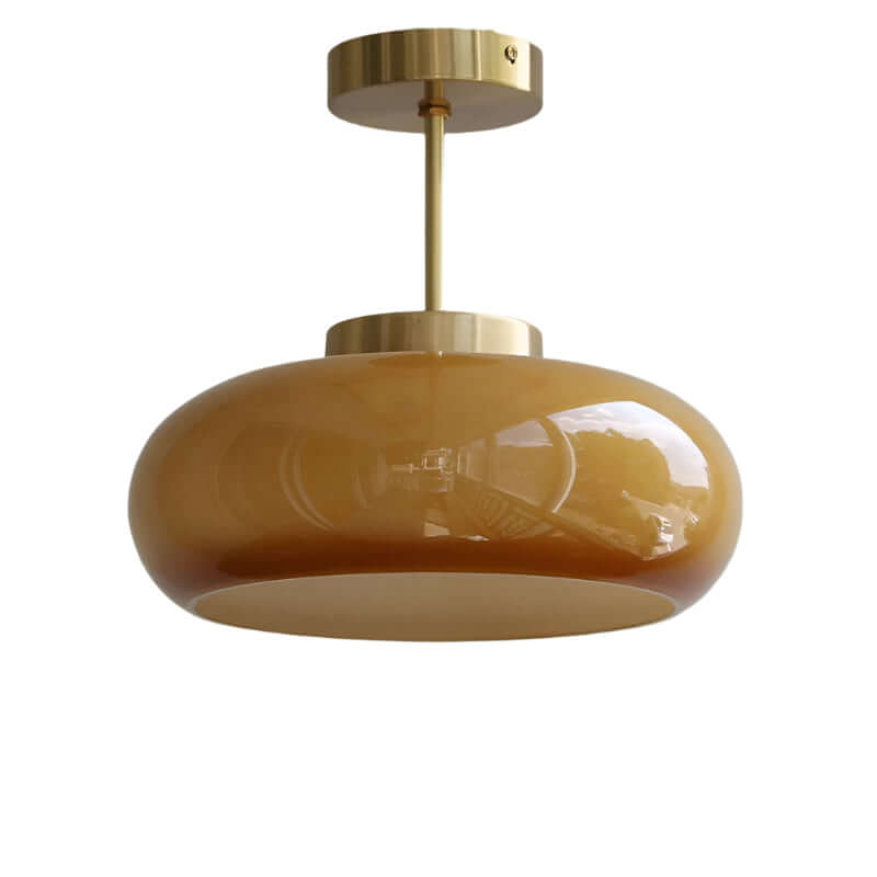 Vintage loft loftlampe med orange glasskærm