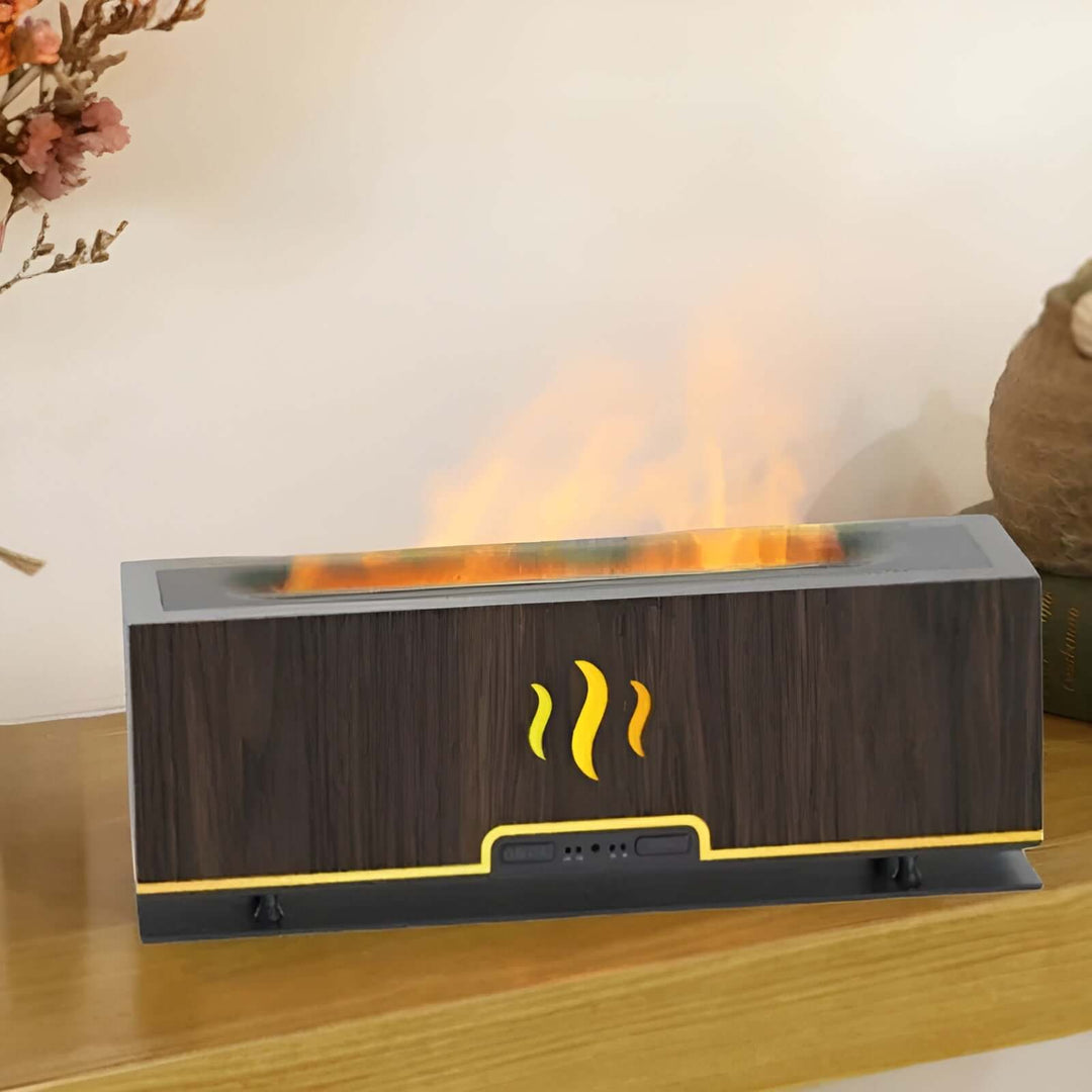 3-i-1 Aroma Diffuser Luftfugter med Flammerlys