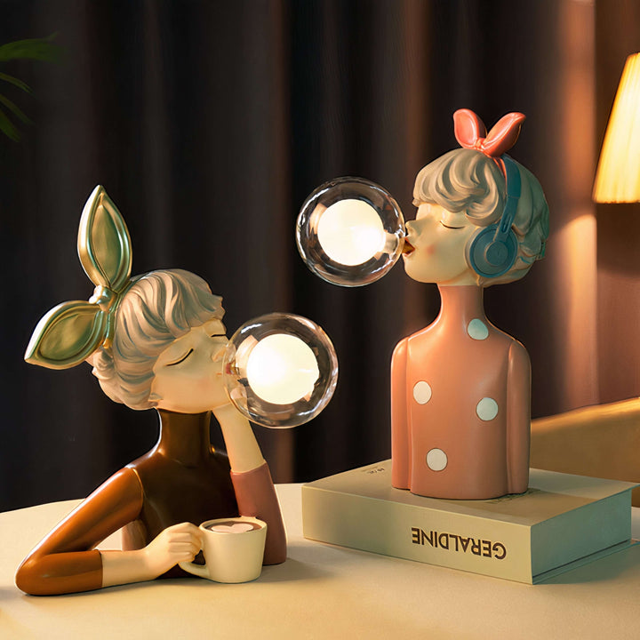 Dekorativ LED Bordlampe i Kunstharpiks