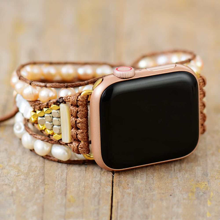 Smartwatch-wikkelarmband met ferskvandsperler til kvinder