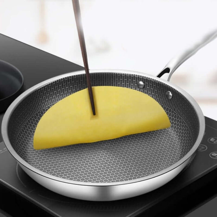 Non-Stick Stegepande 28cm - Rustfrit Stål Induktion - Ridsefast