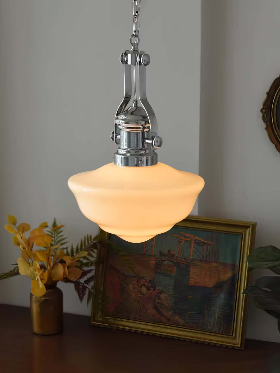 Elegant Pendel Lys i Glas & Metal