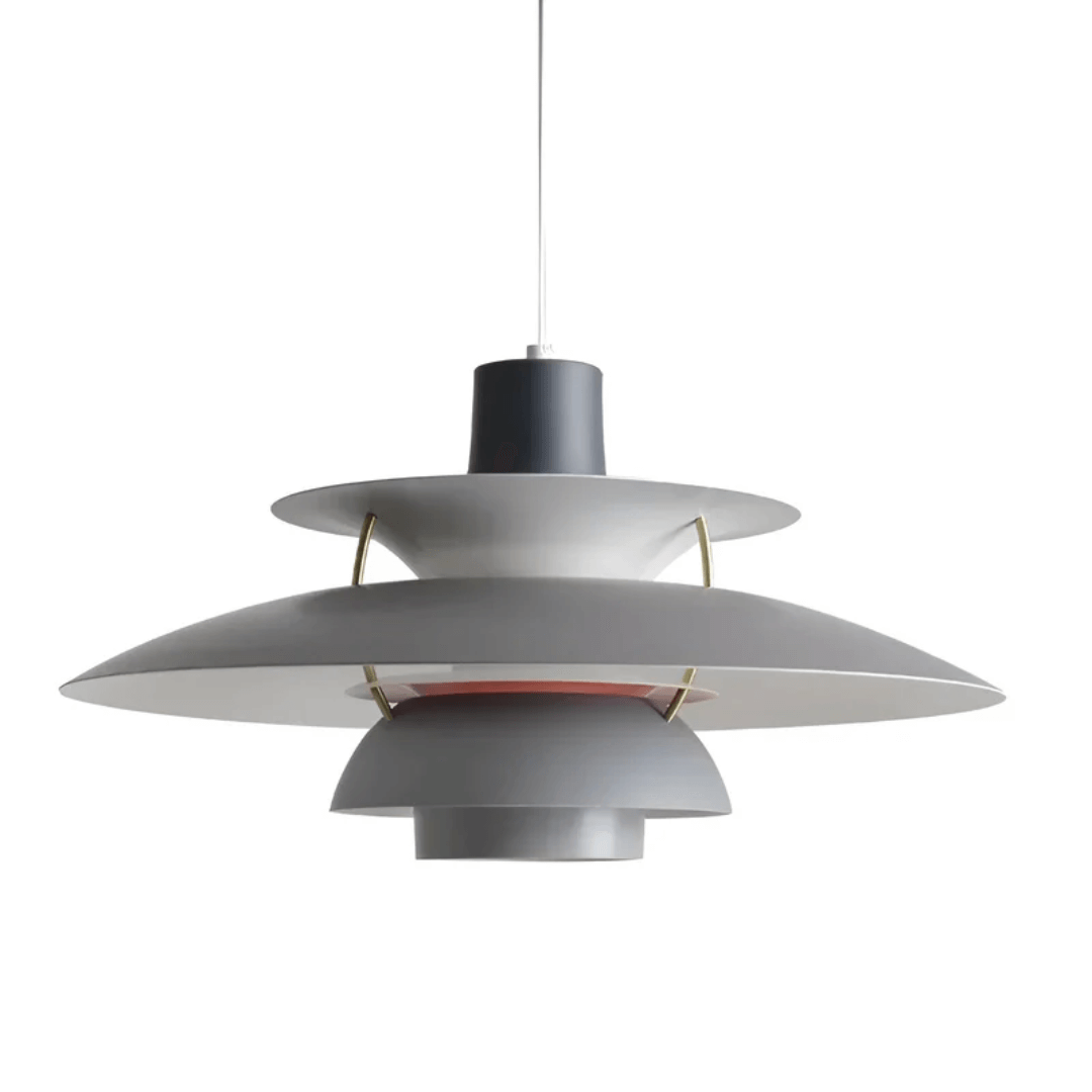 Moderne farverig LED pendellampe i metal