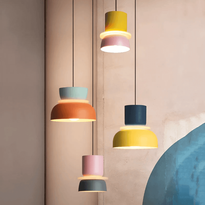 Farverig LED Macaron Design Pendellampe