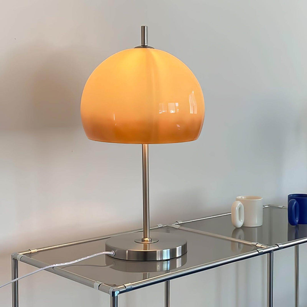 Svamp Design Bordlampe Glas Ravfarvet