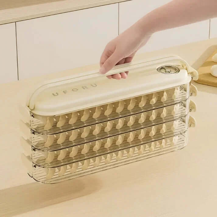 4-pak stabelbare madkasser med ventil
