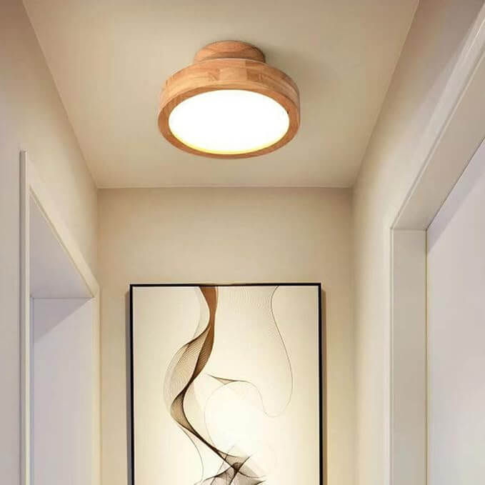 Dæmpbar LED Loftlampe i Trædesign