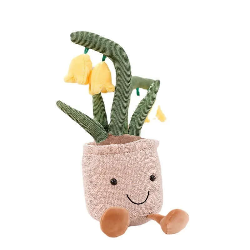 Hyggelig blomster plysfigur - blød pudeven
