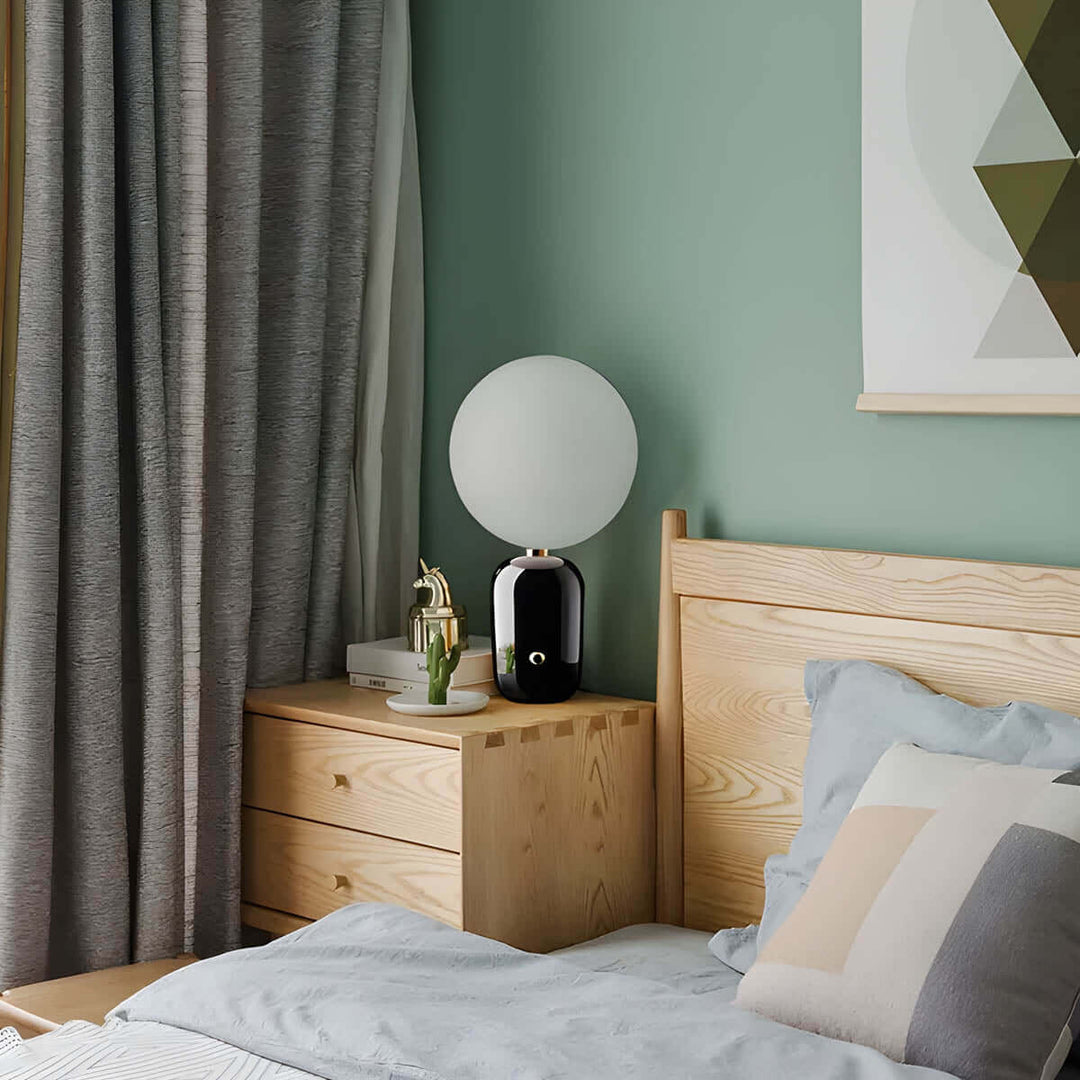 Elegant Skrivebordslampe med Glasfod