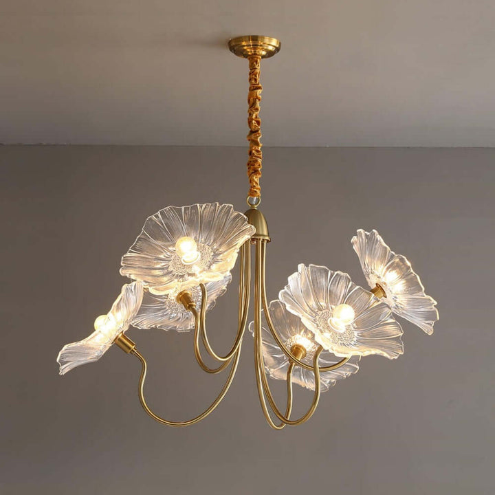 Moderne Glas Lysekrone med Lotusblomst Design
