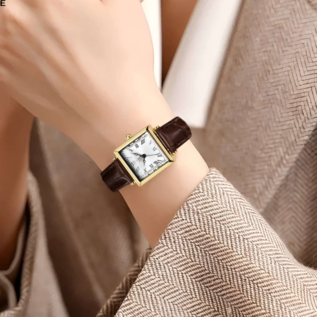 Kvinders firkantet armbåndsur - moderne og elegant