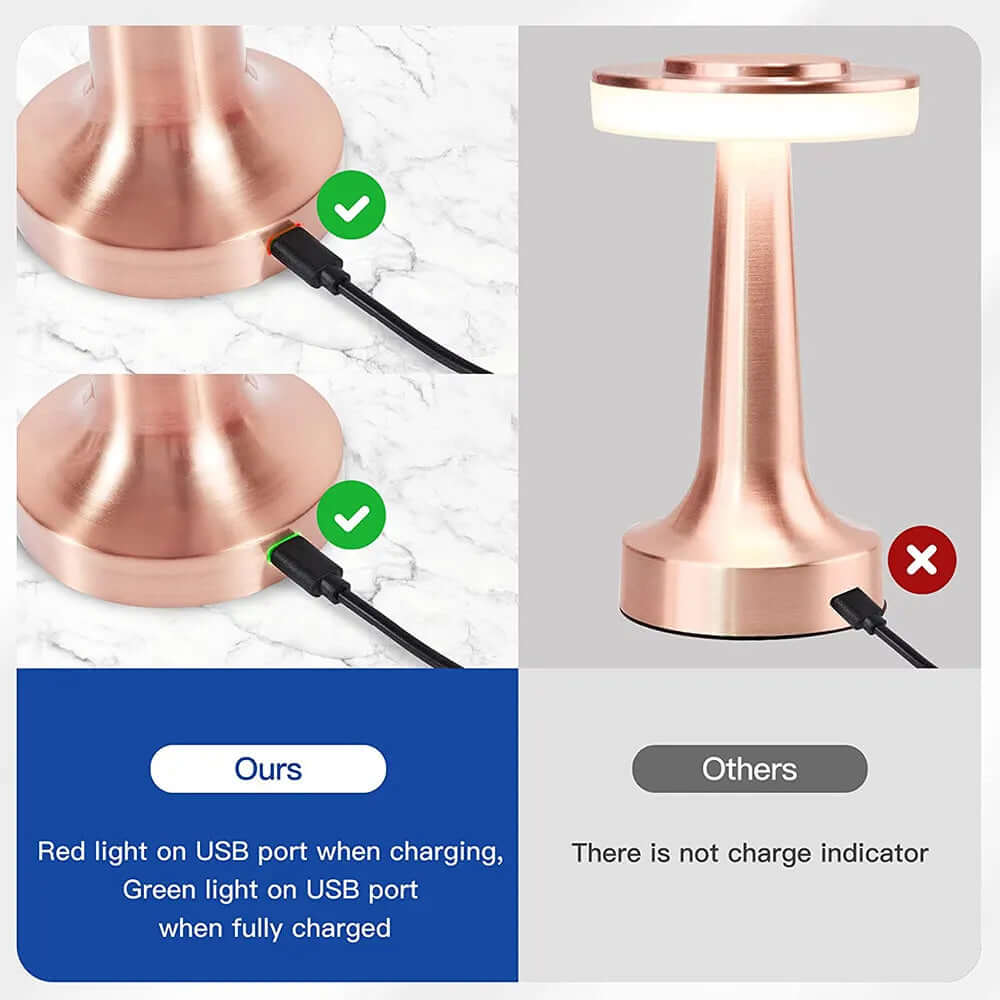 Trådløs LED Bordlampe, Genopladelig