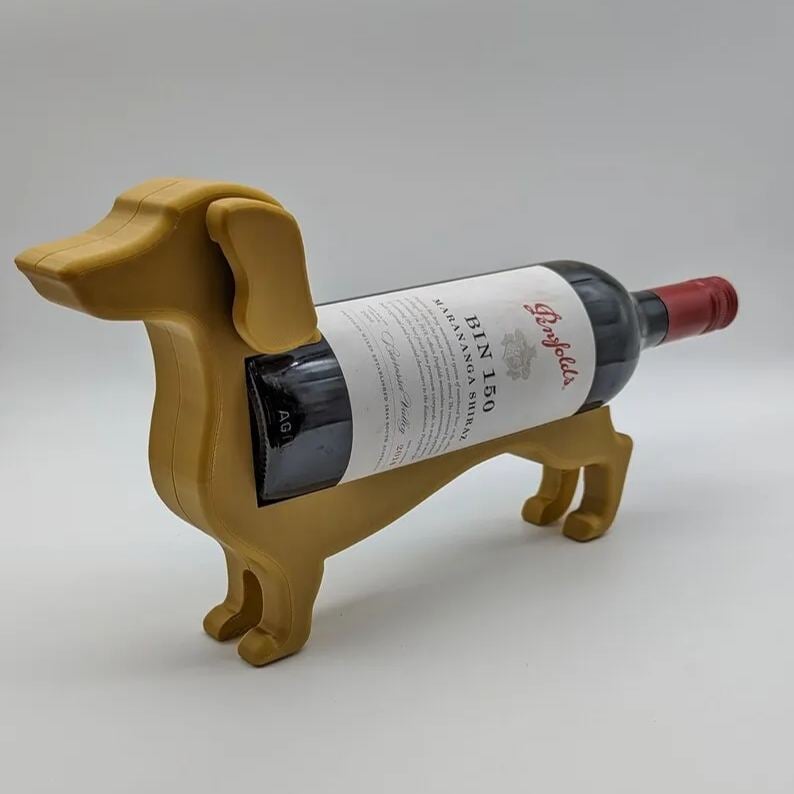 Gravhund vinflaskeholder i sort farve