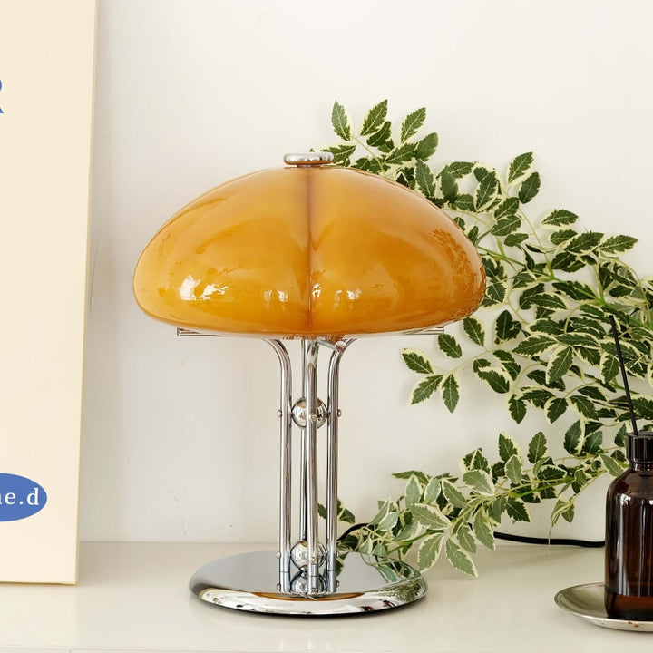 Svamp Design Bordlampe Glas Ravfarvet