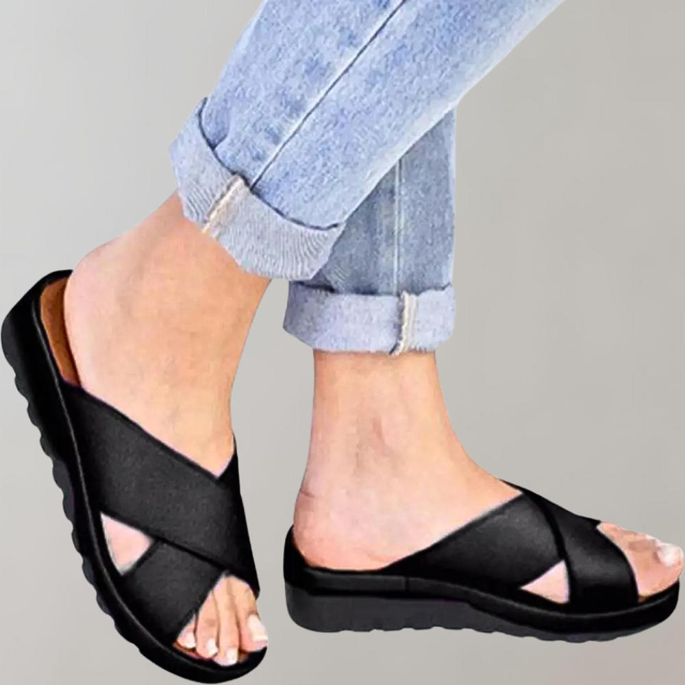 Dame Abelone slip-in sandaler i elegant design; komfortable og stilfulde hverdagssandaler til kvinder.