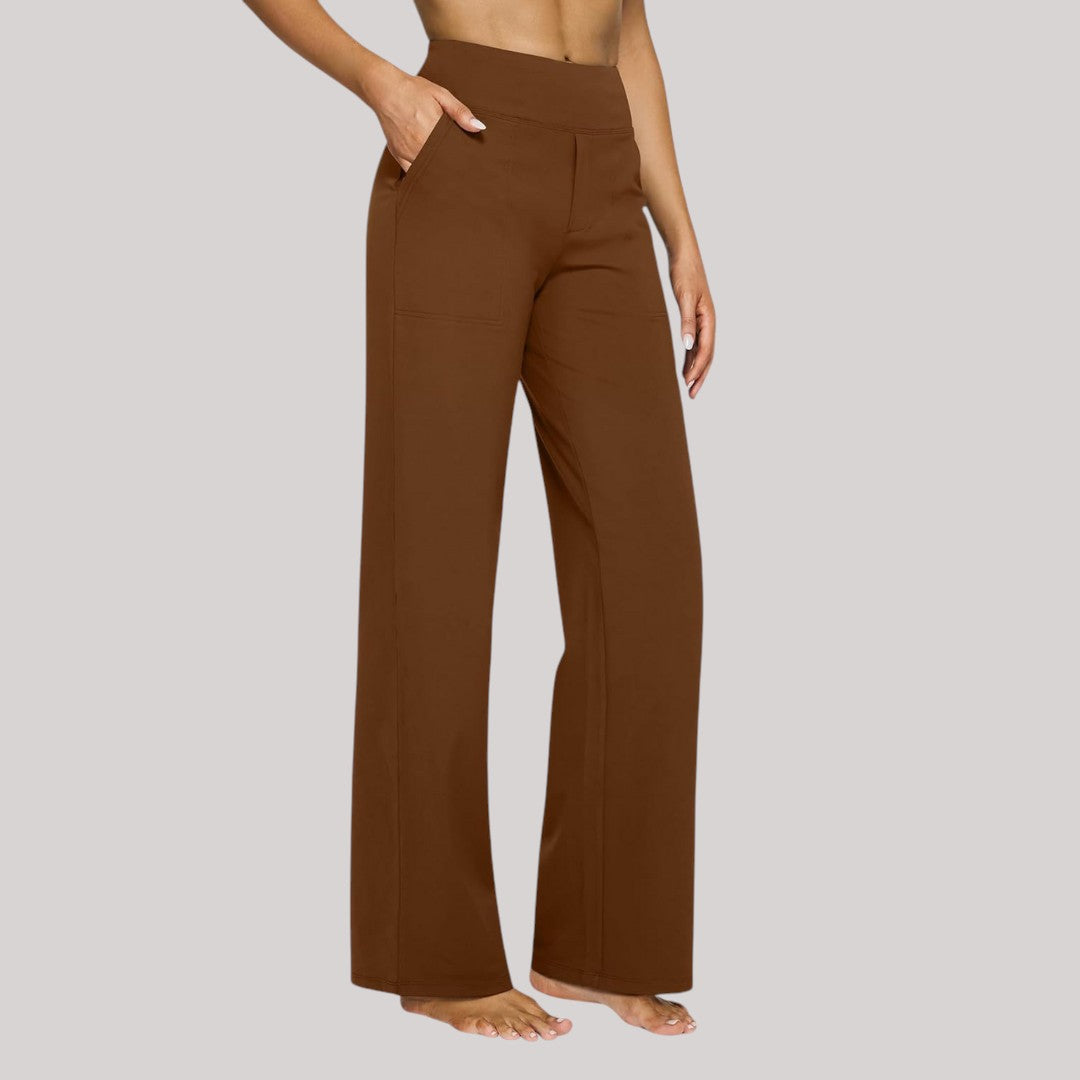 Dame behagelige sorte stretchbukser. Perfekte hverdagsbukser i blødt polyester/elastan.