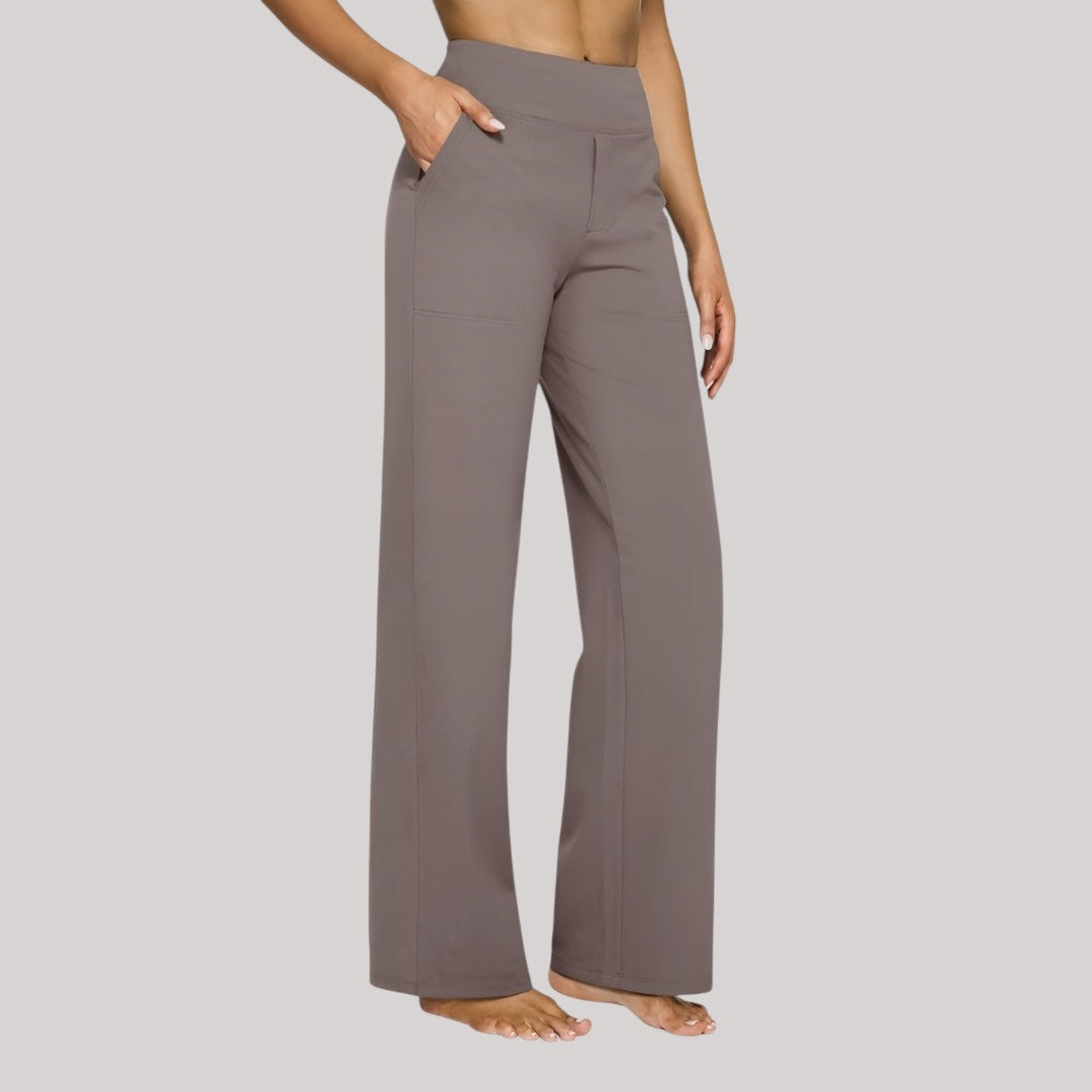 Højtaljede polyester/elastan damebukser med god stretch. Bløde og krølfri for maksimal komfort.