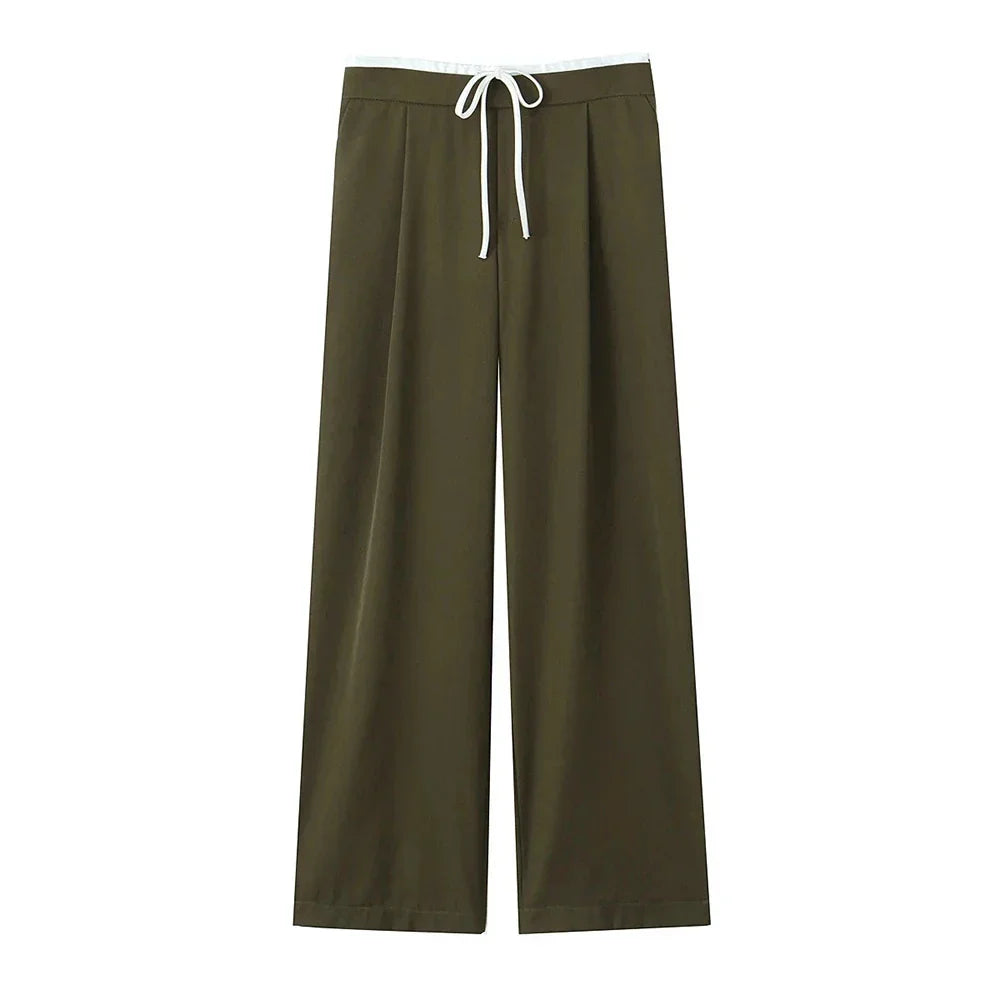 Alsidige dame bukser med brede ben, tilbyder hverdagskomfort og stilfuld løs pasform. Åndbart design.