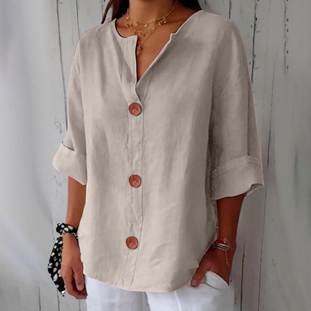 Dame casual bluse i let stof, perfekt til sommer og forår. Komfortabel og stilfuld kvindemode.