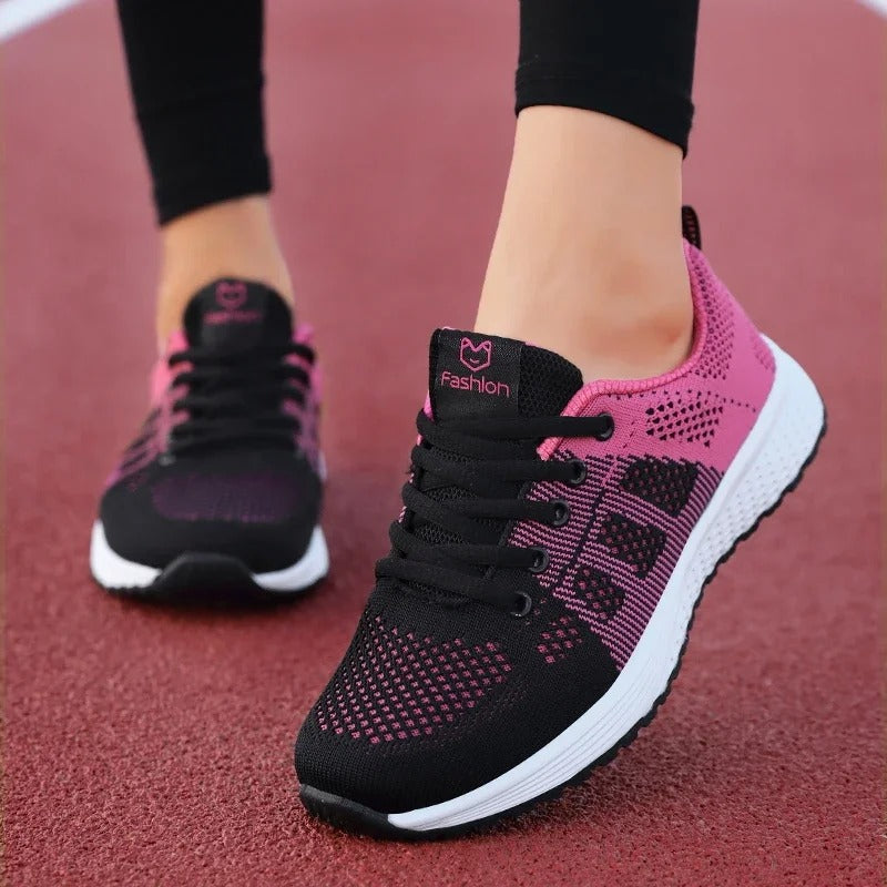 Dame ergonomiske sneakers i sort med ultimativ komfort og støtte til hele dagen.