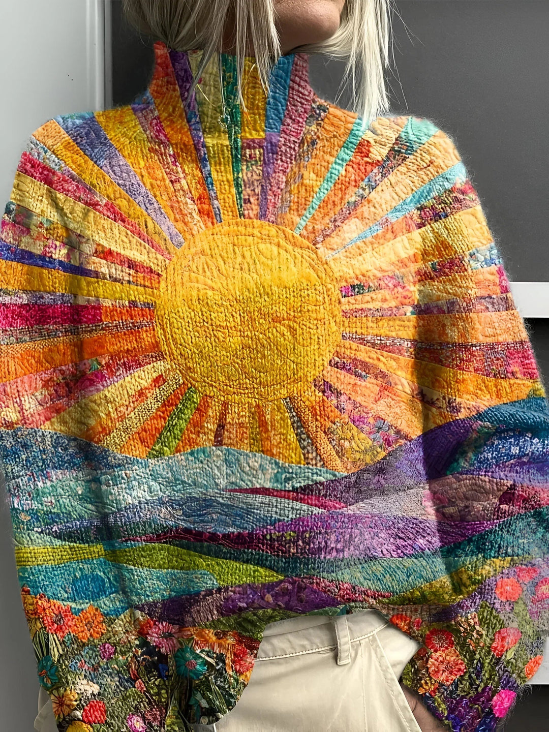Dame farverig turtleneck trøje. Stilfuld og varm højhalset pullover i mange farver til kvinder.
