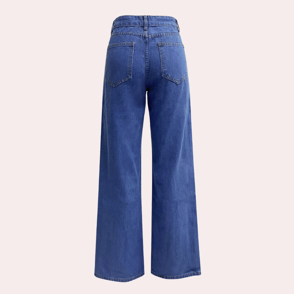 Klassiske sorte højtaljede straight-leg denim jeans til kvinder, der søger elegance og komfort.