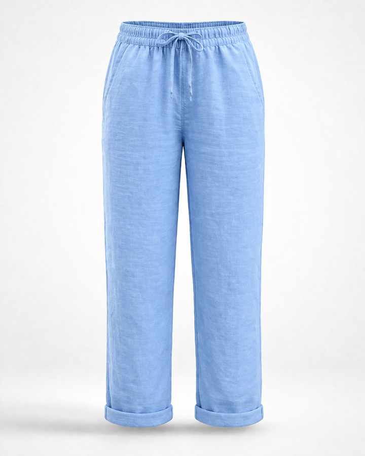 Åndbare dame hørbukser i let hør for maksimal komfort og et elegant casual look. Ideelle til sommer.