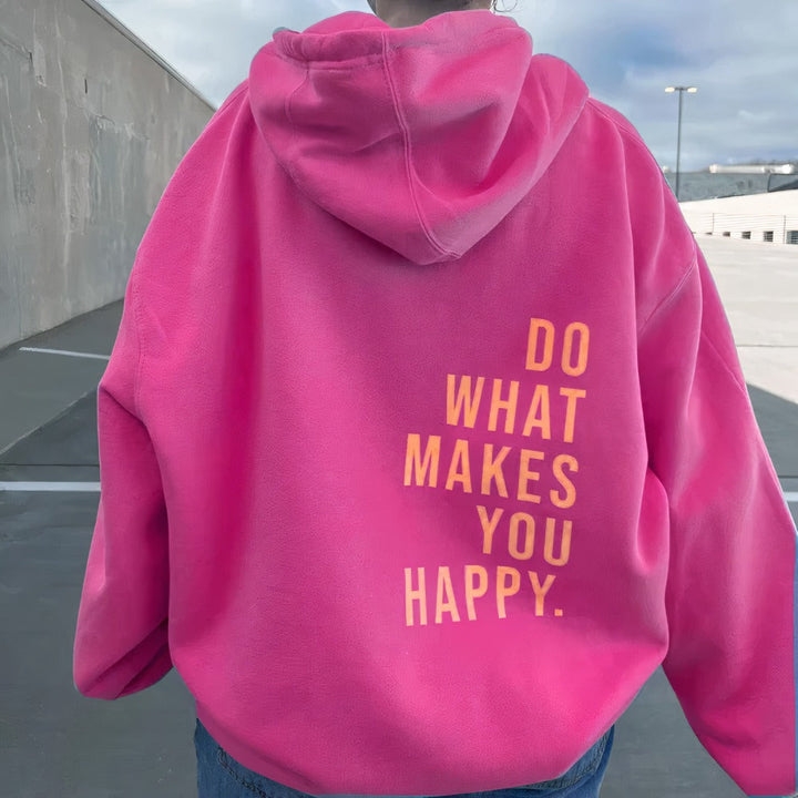 Frihedshættetrøje til kvinder med inspirerende tekst. Pastel streetwear til komfort og et hyggeligt look. Overdel.