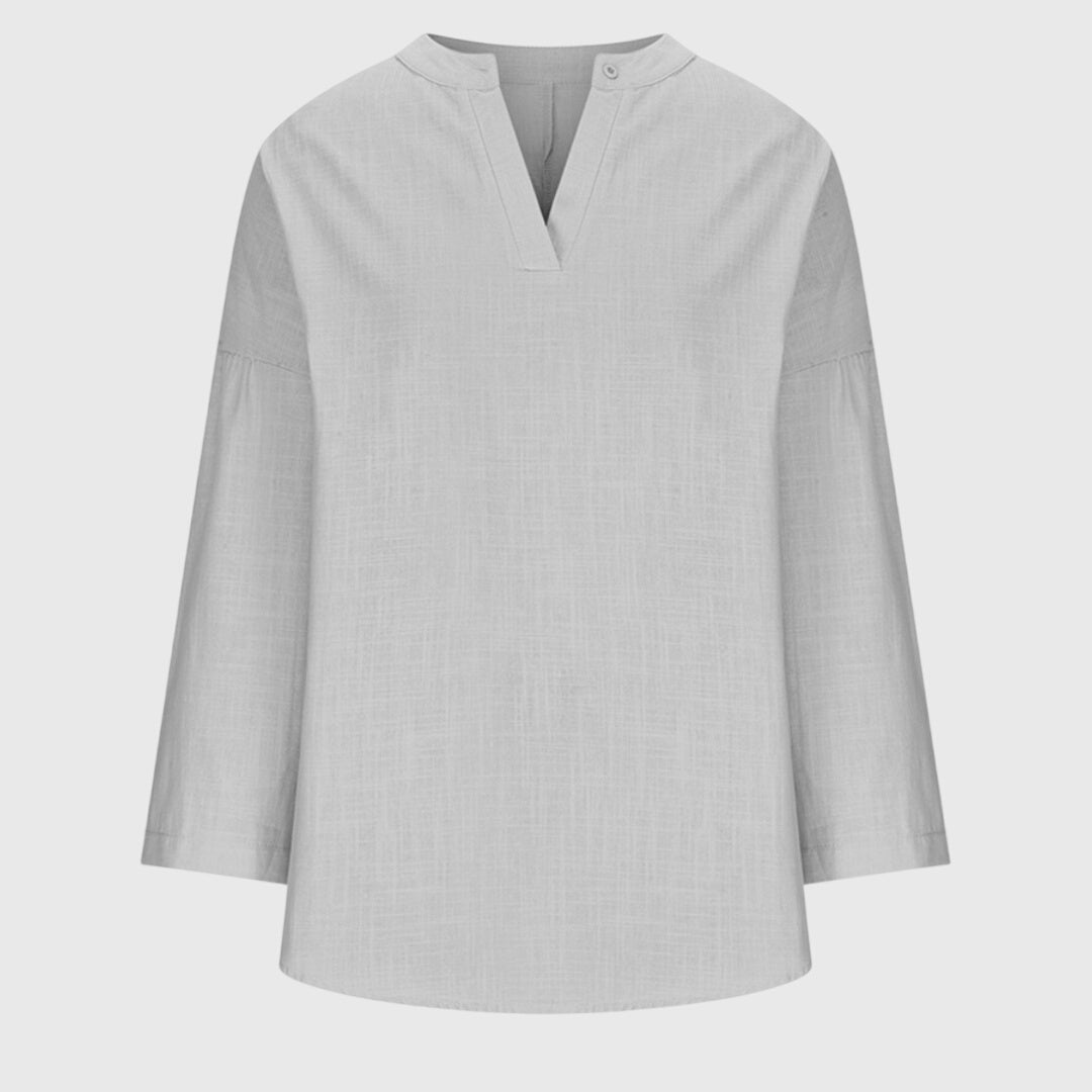 Moderne dame langærmet top med behagelig løs pasform; perfekt til casual stil.