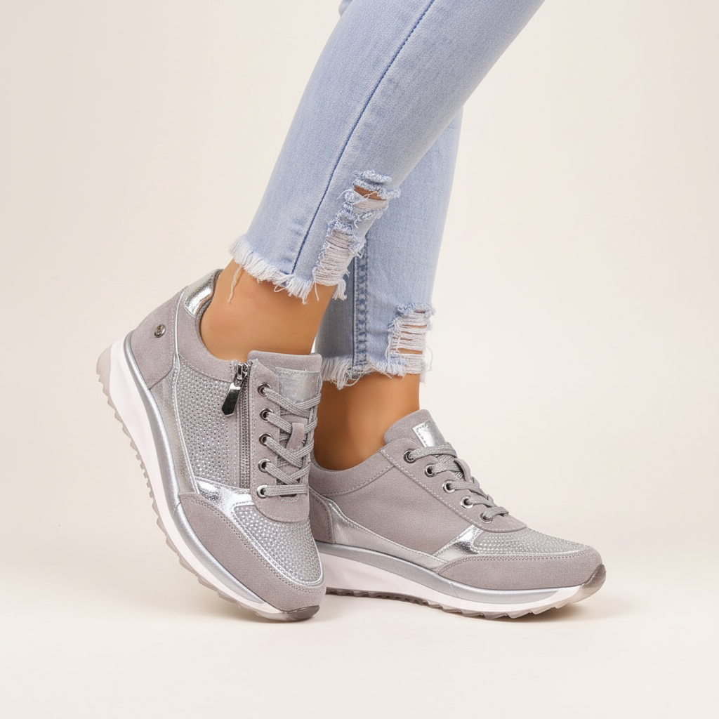 Orthopædiske damesneakers for forbedret kropsholdning, ultimativ komfort og solid fodstøtte.