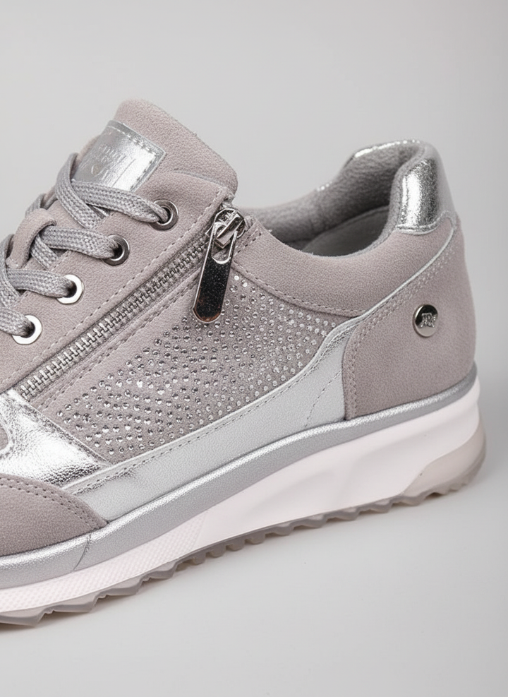 Blå orthopædiske dame sneakers, 'Gabriele', designet for hverdagskomfort og elegant stil.