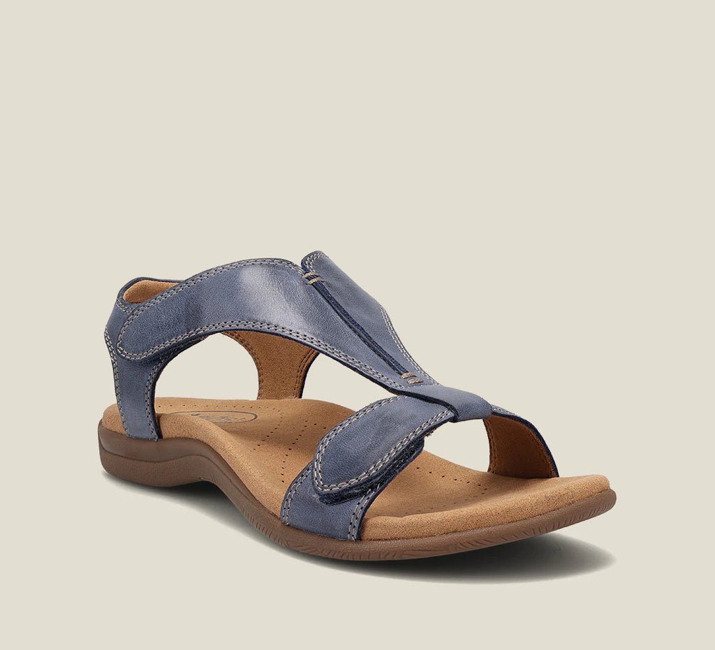 Elegante dame ortopædiske sandaler: Åben tå, stødabsorberende sål og behagelig pasform til hverdag.