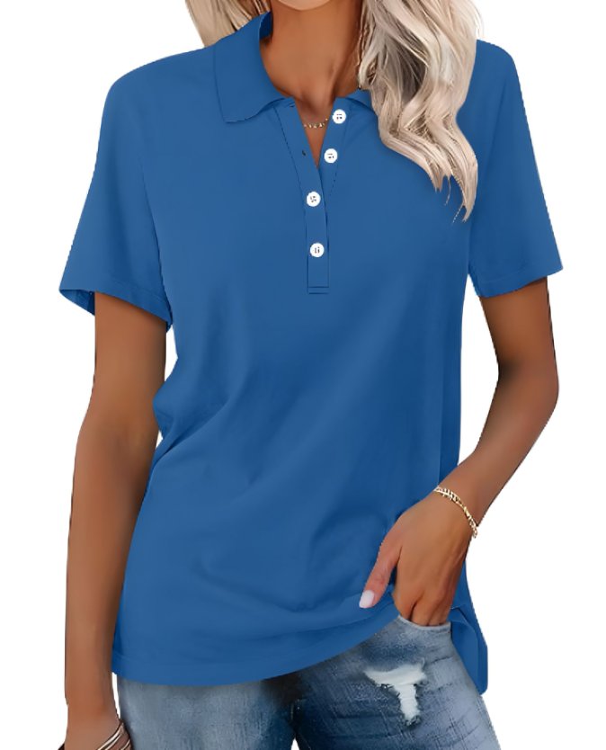 Dame polo, kortærmet. En essentiel klassisk bluse med komfortabel pasform for kvinder.