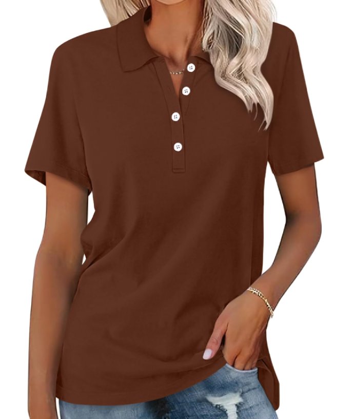 Komfortabel sommer top: Klassisk dame polo med korte ærmer for et elegant og let look.