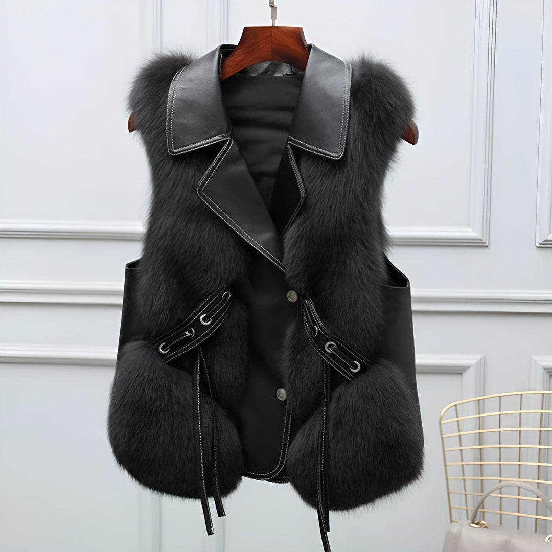Dame ærmeløs vest, elegant og stilfuld til lag-på-lag, perfekt til hverdag og fest.