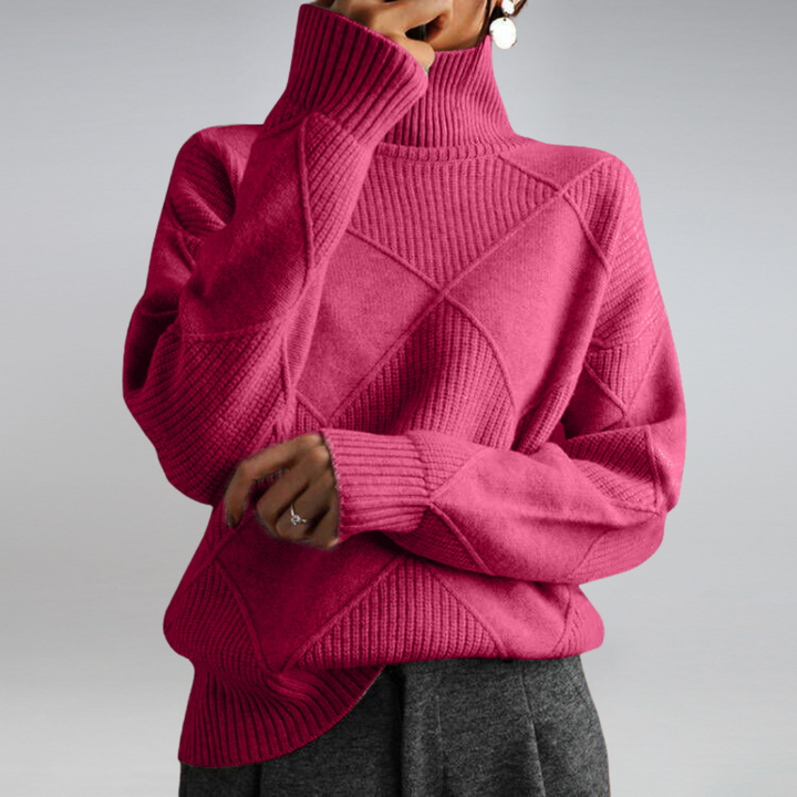 Elegant og komfortabel dame rullekrave sweater, ensfarvet design for enhver anledning.