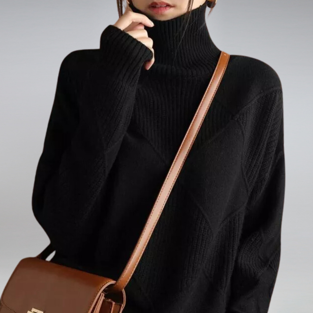 Varm og komfortabel dame rullekrave sweater. En stilfuld tilføjelse til din vintermode.
